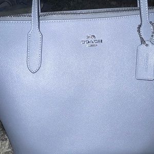 Coach Marble Blue Leather Tote/ Like New Condition